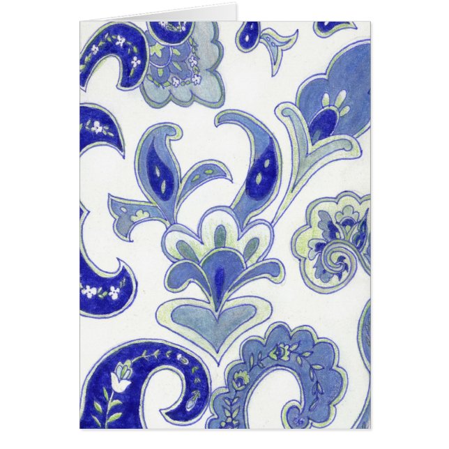 Cartão Paisley azul (Frente)