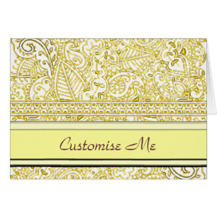 Cartão Paisley Passion - Amarelo (Henna)