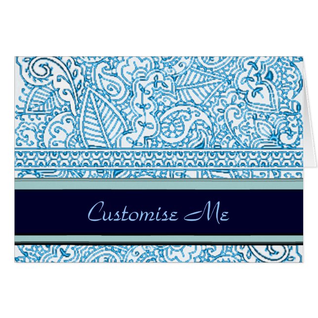 Cartão Paisley Passion - Azul (Henna) (Frente Horizontal)