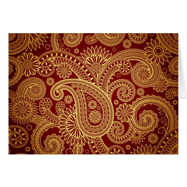 Cartão Paisley Pattern, Persa Paisley, Oriental Paisley (Frente Horizontal)