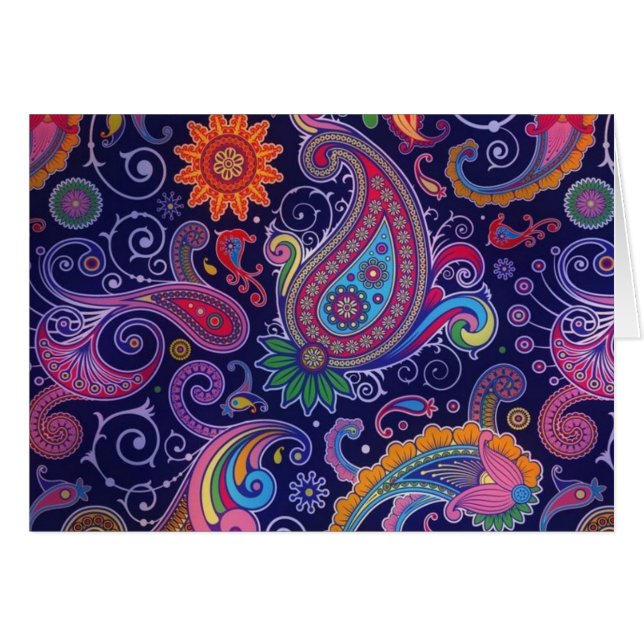 Cartão Paisley Purple rosa (Frente horizontal)