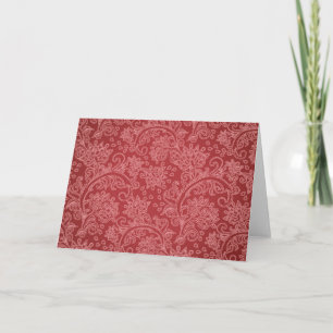 Cartão Paisley Vermelho Damasco Designer Floral Vintage C
