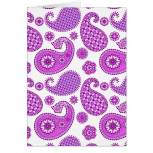 Cartão Paisley, violeta, roxo e branco
