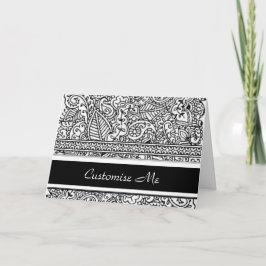 Cartão Paixão de Paisley - preto (Henna)