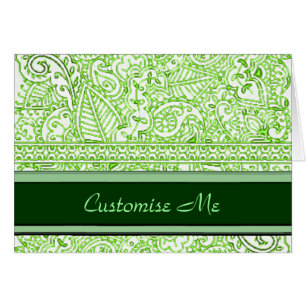 Cartão Paixão de Paisley - verde (Henna)