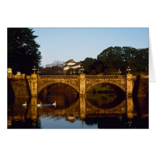 Cartão Palácio Imperial, Ponte Nijubashi, Tóquio, Japão