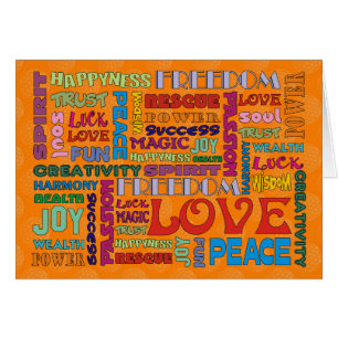 Cartão Palavras/afirmações espirituais de flor da vida