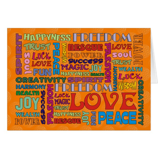 Cartão Palavras/afirmações espirituais de | flor da vida (Frente Horizontal)