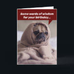 Cartão Palavras De Aniversário Engraçadas De Sabedoria De<br><div class="desc">Este cachorro (envolto num cobertor esfarrapado) certamente parece nobre com uma riqueza de conhecimento. Ele diz, "Algumas palavras de sabedoria para o seu aniversário... " Dentro o cartão diz, "Mas primeiro, você pode aumentar o calor? Não consigo pensar quando estou com frio. Feliz aniversário!" Talvez ninguém perceba, ele nunca teve...</div>