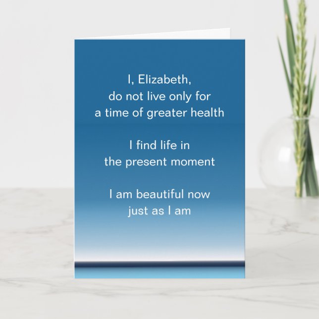 Cartão Palavras de encorajamento ganham bom ou cancer (Frente)