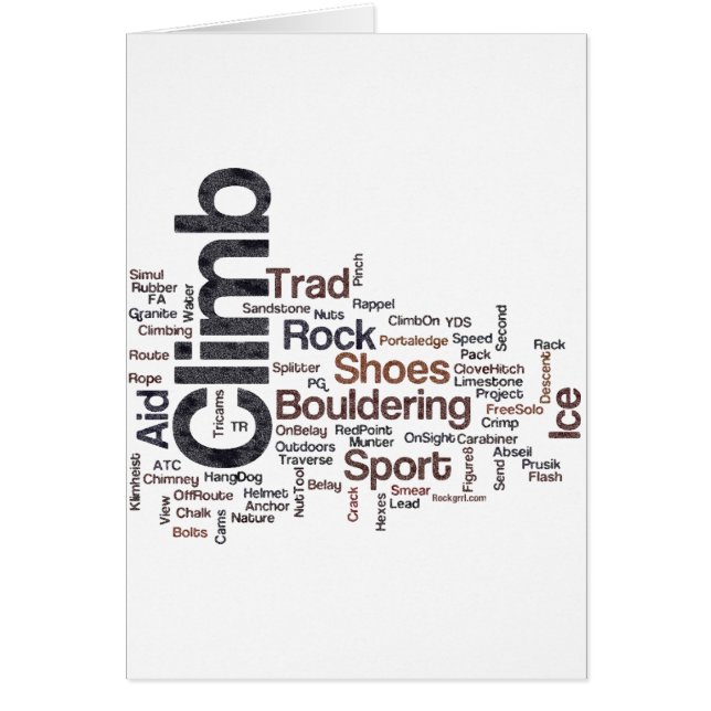 Cartão Palavras de escalada (Frente)
