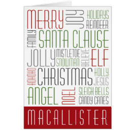 Cartão Palavras de Natal