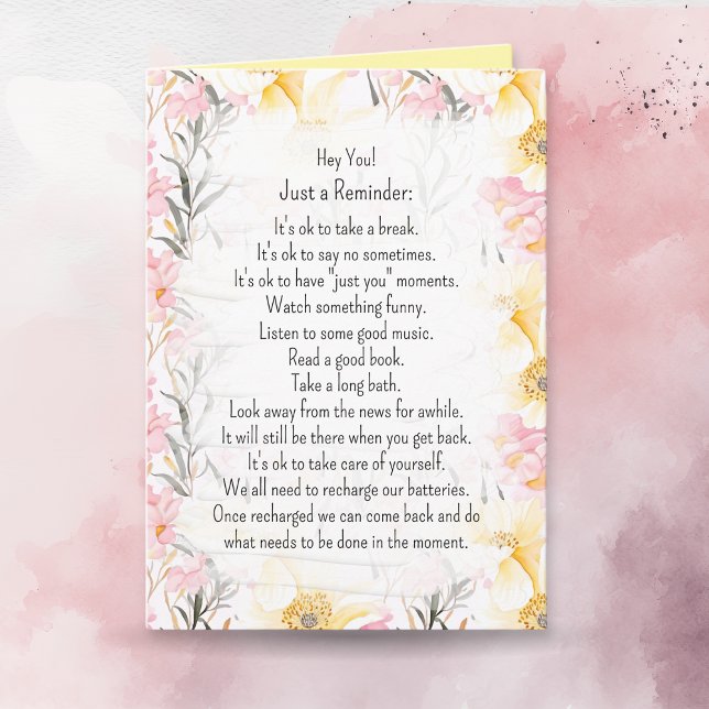 Cartão Palavras de Sabedoria | Cuide-se (Criador carregado)