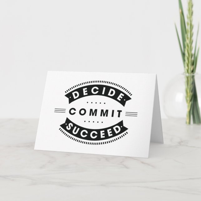 Cartão Palavras Inspiracionais Decidem Confirmar com Êxit (Frente)