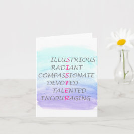 Cartão Palavras para descrever irmã