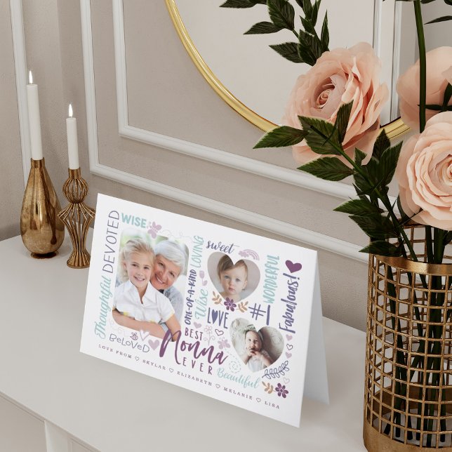 Cartão Palavras para Melhor Nonna de Todos os Tempos Cart (Criador carregado)