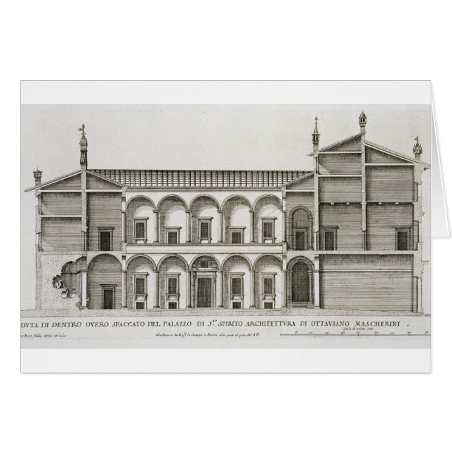 Cartão Palazzo di Santo Spirito, de "Palazzi di Roma", (Frente Horizontal)