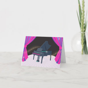 Cartão Palco púrpura de piano