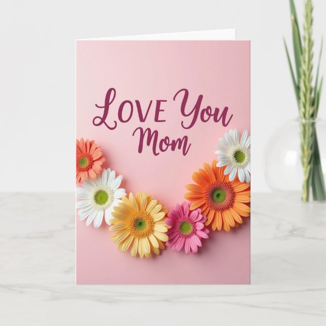 Cartão Pale Pink Floral Pattern Card (Frente)