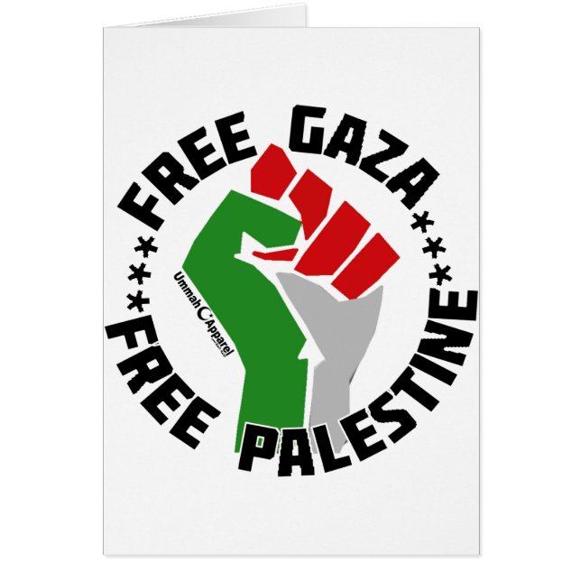 Cartão palestina livre de gaza (Frente)