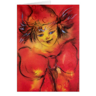 CARTÃO PALHAÇO COM FITA VERMELHA