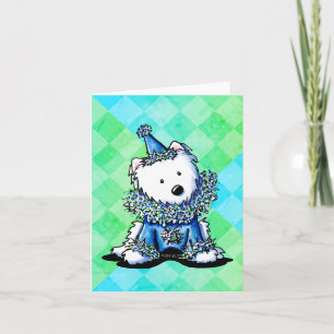 Cartão Palhaço de Circo Westie Satin Azul