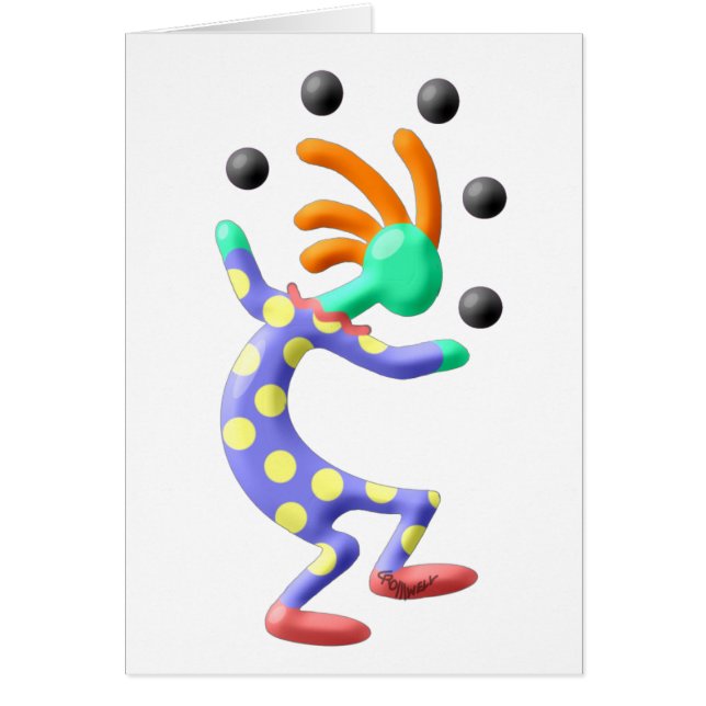 Cartão Palhaço de Kokopelli (Frente)