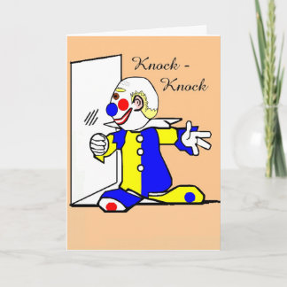 Cartão Palhaço de saudação de aniversário da Piada Knock