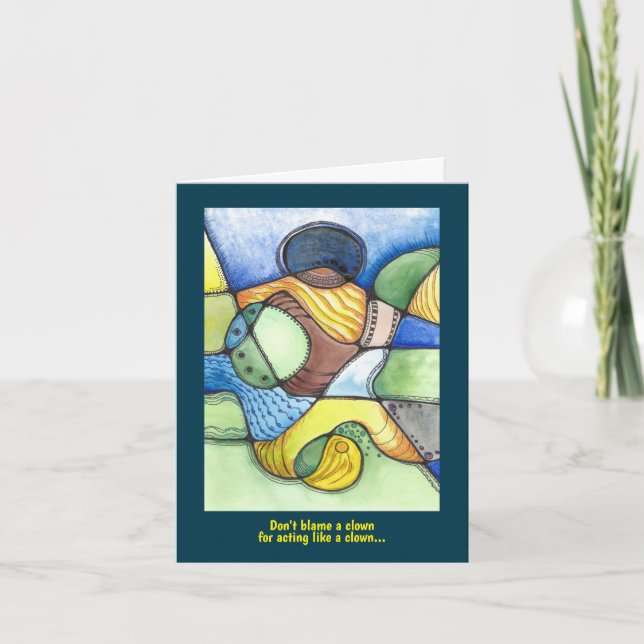 Cartão Palhaço Humoroso agindo como um palhaço (Frente)