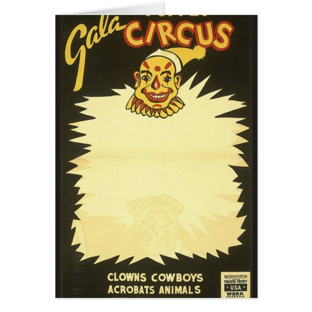 Cartão Palhaços de circo do fantoche da gala (Frente)