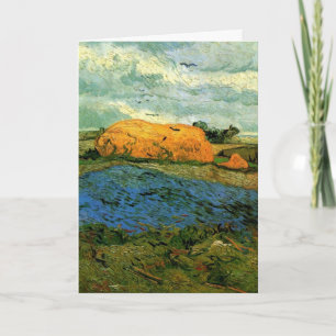 Cartão Palheiros sob um Céu Chuvoso por Vincent van Gogh