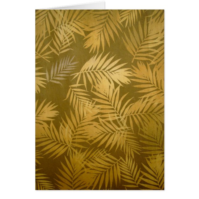 Cartão Palm Fronds Padrão Superfície Design Fiberart (Frente)