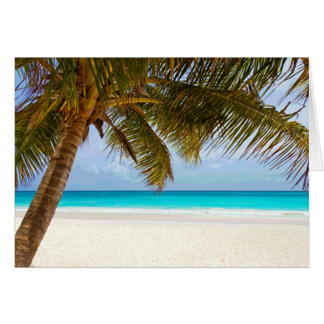 Cartão Palm Paradise Blue Sky Sunshine (Frente Horizontal)