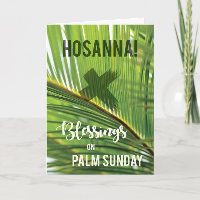 Cartão Palm Sunday Blessings Hosanna (Frente)