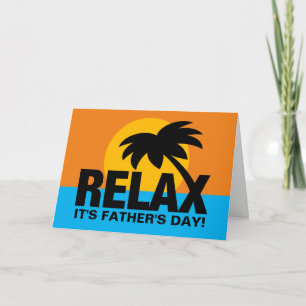 Cartão Palm sunset Fathers day card for dad or stepfather