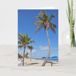 Cartão Palm Tree on the Beach Greeting