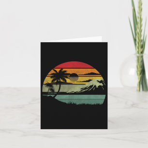 Cartão Palm Tree Retro Tropical Beach Vintage 70s 80s Sty