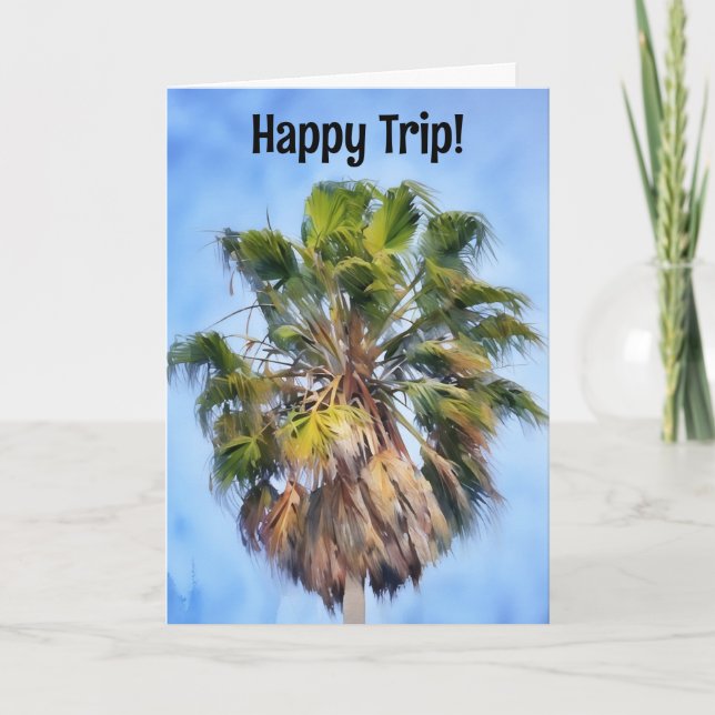Cartão Palm Tree Vacree Tropical Art Trip Card (Frente)