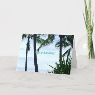 Cartão Palm Trees of Hawaii Happy Birthday