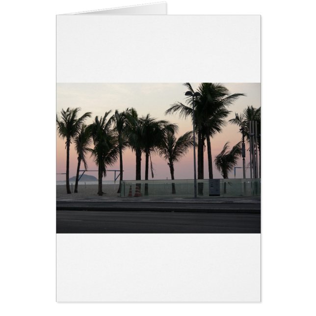 Cartão Palmas roxas cor-de-rosa (Frente)