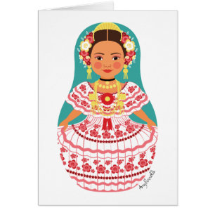 Cartão panamense de Matryoshka