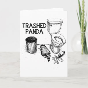 Cartão Panda Arrasado Macaco Bêbado Engraçado