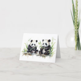 Cartão Panda Bears Obrigado