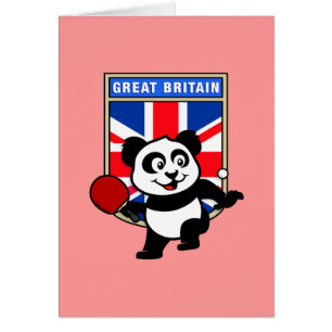 Cartão Panda BRITÂNICA do ténis de mesa