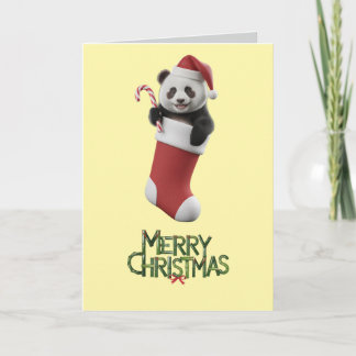 Cartão Panda Christmas Stocking