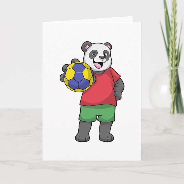 Cartão Panda com Esportes de Handebol (Frente)
