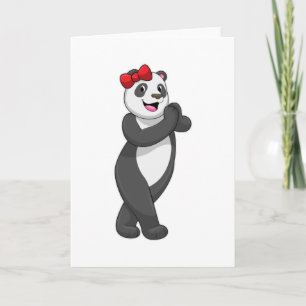 Cartão Panda com Laço