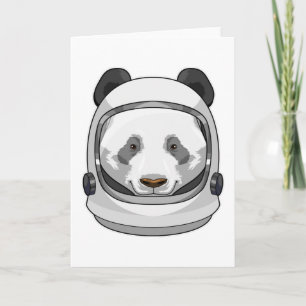 Cartão Panda como Astronauta com Capacete
