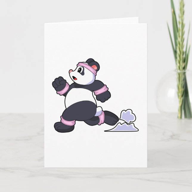 Cartão Panda como Corredor na Corrida (Frente)