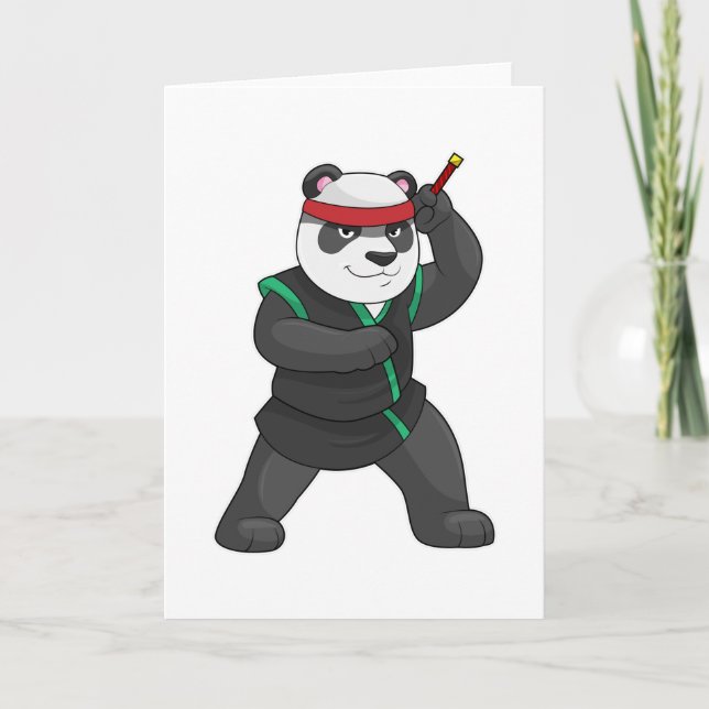 Cartão Panda como Ninja disfarçado (Frente)